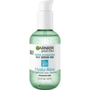 Garnier Green Labs Hyalu-Aloe Super Hydrating 3-In-1 Serum Gel, With Hyaluronic Acid + Aloe Vera, Moisturizes and Hydrates Skin, Fragrance-Free, For All Skin Types Including Sensitive Skin, 72 ml